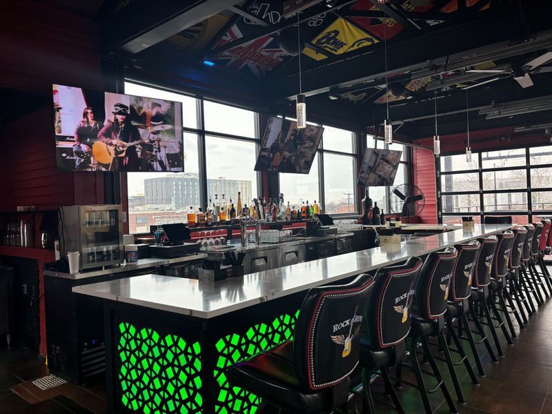 The rooftop deck at Rock & Brews in Royal Oak has indoor and outdoor seating.