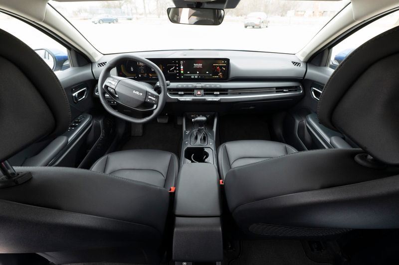 The interior of 2026 Kia K4 hatchback is seen on Tuesday, March 17, 2026, in Detroit.