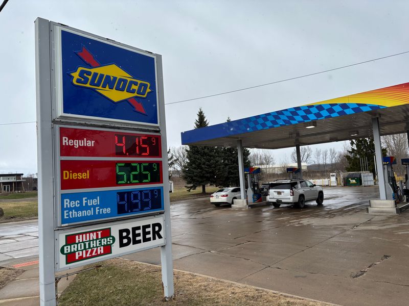 A gallon of unleaded gas at the Sunoco gas station at 4525 E Grand River Ave. in Genoa Township between Howell and Brighton reached $4.15 on Monday, March 23, 2026.