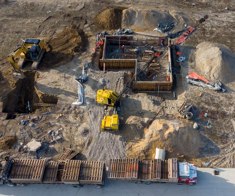 A foundation is built for a new home at Stillwater Crossing, Tues., March 24, 2026 in Macomb Township, Mich.