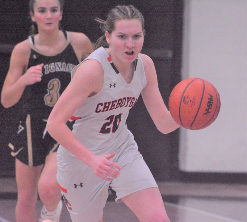 Cheboygan junior guard Cloee Rupp (20) earned a spot on the all-Northern Shores Conference girls basketball first team for a second consecutive year.
