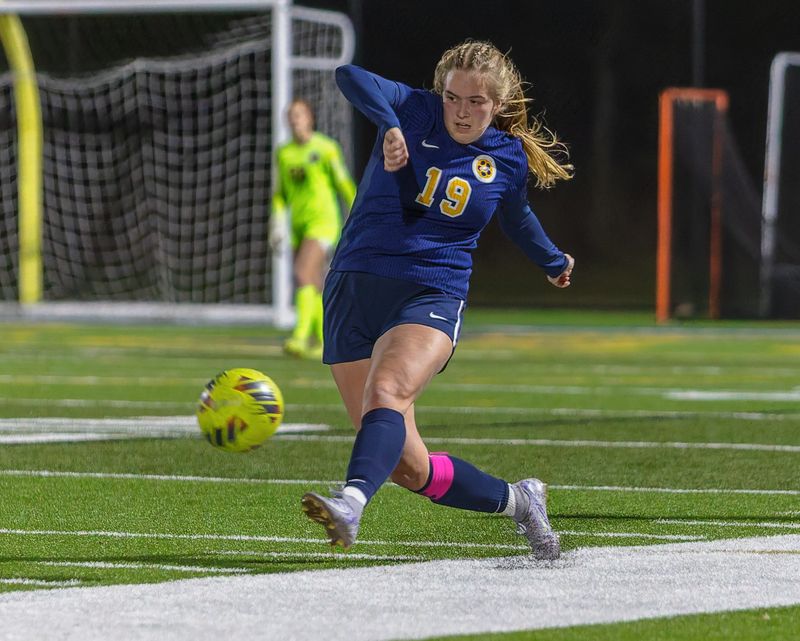 Eva Larson scored Hartland's winning goal in the final minute against DeWitt.
