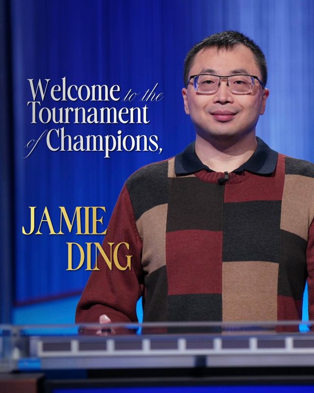 "Jeopardy!" recognized Jamie Ding's fifth win on the show with this social media post.
