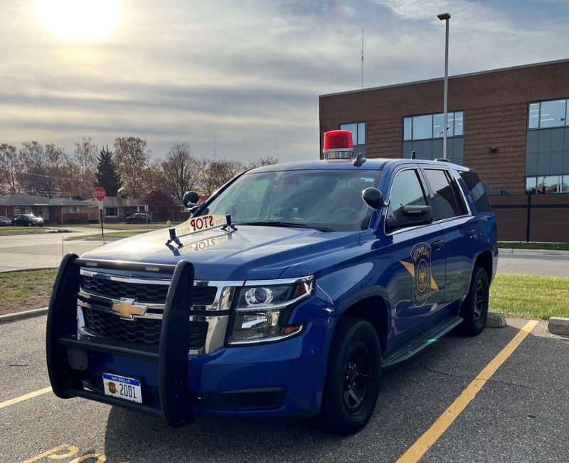 A Michigan State Police SUV.