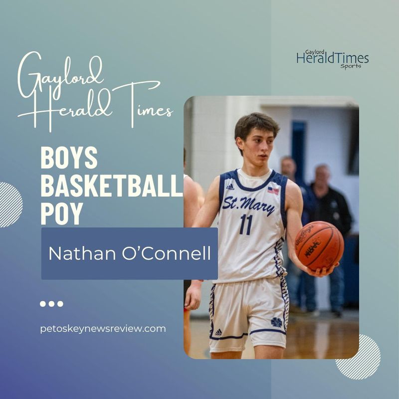 Gaylord St. Mary sophomore Nathan O'Connell was named the Gaylord Herald Times boys basketball Player of the Year for the 2025-26 season.