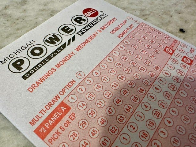 A Powerball slip on Friday, March 27, 2026.