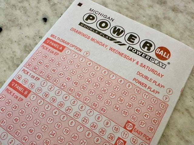 A Powerball slip on Friday, March 27, 2026.