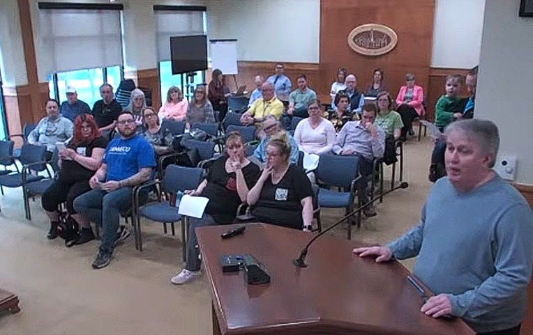 The public watched the Coldwater City Council meeting live on YouTube as Mike Parker congratulated the city for removing the controversial dangerous home demolition ordinance from the city agenda at the March 30 meeting.