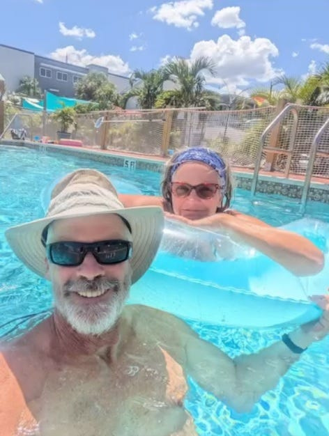 Brian and Lynette Hooker are seen during a recent trip to Fort Myers Beach, Florida.