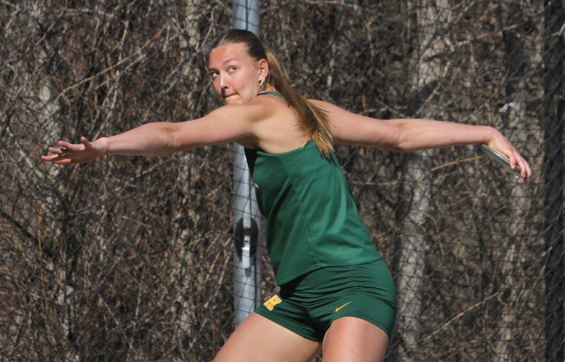 Howell's Lilly Williams finished third in discus during a dual meet against Brighton on Thursday, April 9, 2026 at Brighton High School.