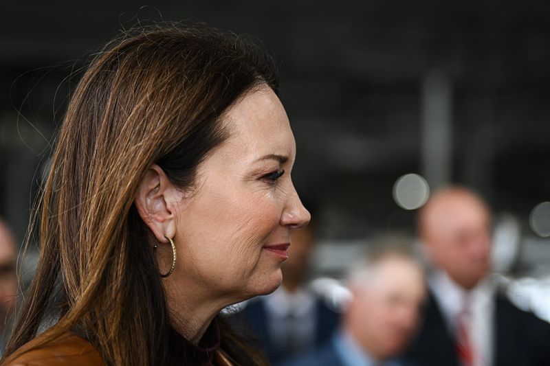 U.S. Sect. of Agriculture Brooke Rollins speaks, Monday, April 13, 2026, during a press conference at the MSU Dairy Cattle Teaching & Research Center. U.S. Representative Tom Barrett and Rollins announced $275 million in grant funding was available for the specialty crop industry the Specialty Crop Research Initiative (SCRI), the Specialty Crop Block Grant Program (SCBGP), and the Specialty Crop Multi-State Program (SCMP). That funding is up for $80 million per year, in part to Trump administration tax cuts, they said.