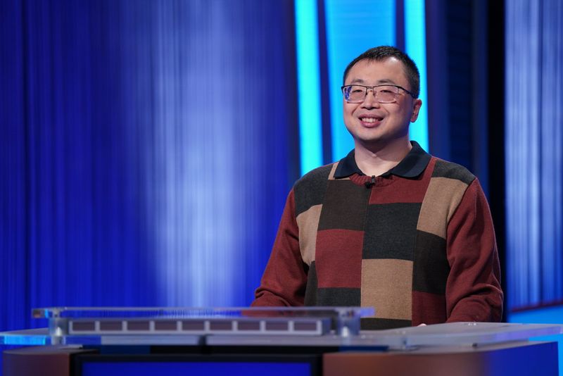 Jamie Ding, a Metro Detroit native now residing in New Jersey, smiles during the March 17, 2026, episode of "Jeopardy!"