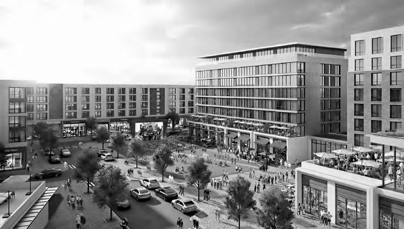 A rendering of the Spartan Stadium District by the Gillespie Group from a proposal to Michigan State University.