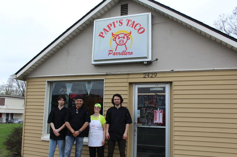 Alexander, Humberto, Tami and Estefan Valencia pose for a photo at Papi's Taco Parrillero on April 15, 2026.