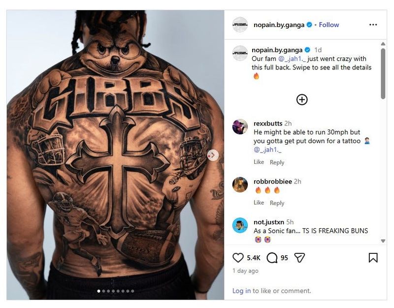Detroit Lions running back Jahmyr Gibbs has added a new tattoo, and it includes a nod to his popular nickname.