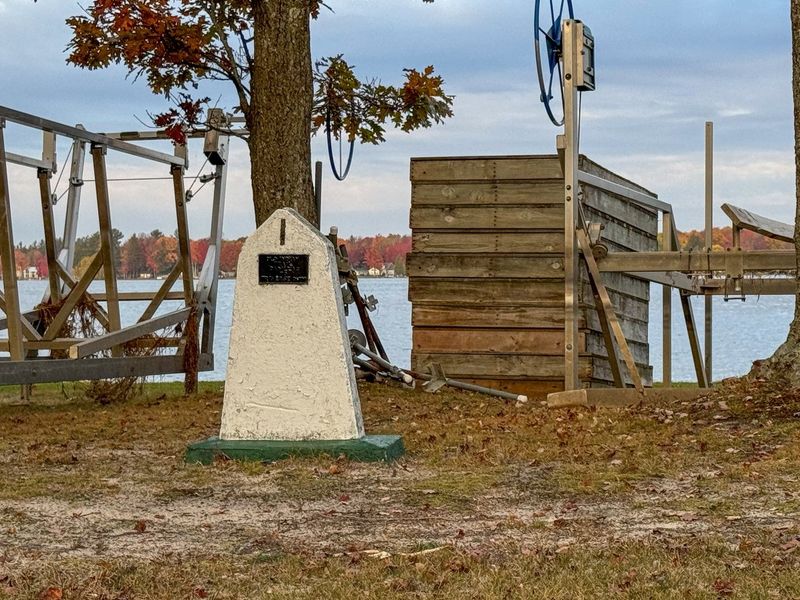 The first marker is the recommended starting point of the Old Indian Trail. It's located on the northeastern shore of Lake Mitchell in Cadillac.