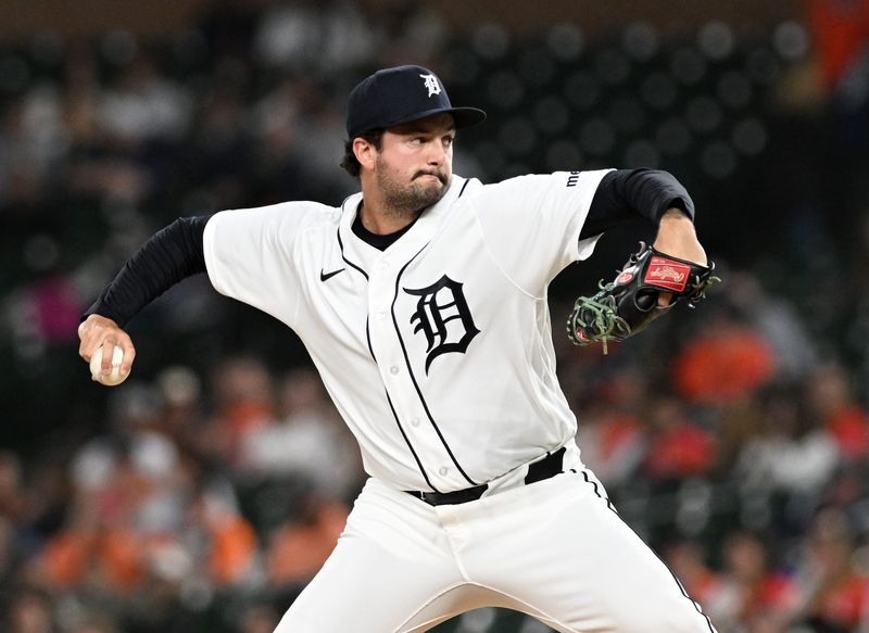 Tigers pitcher Connor Seabold delivers a pitch in the eighth inning.