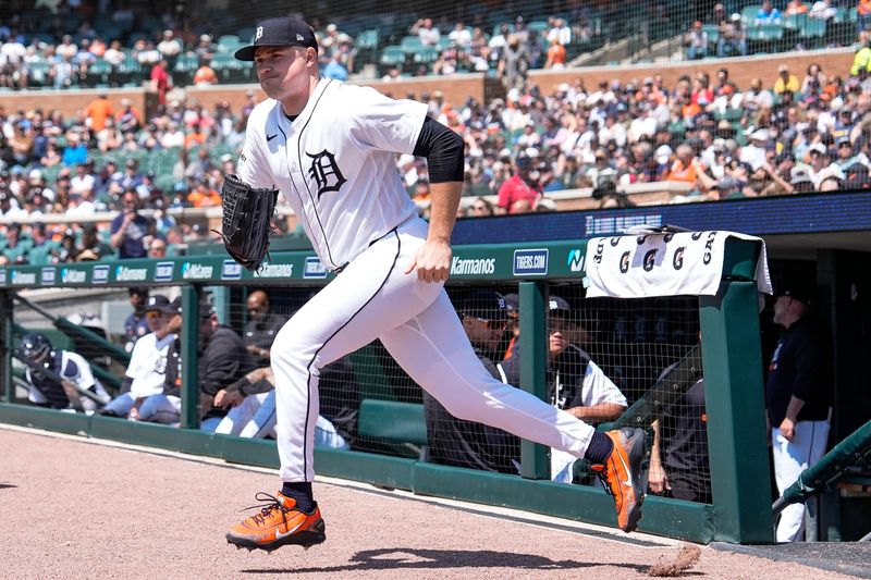 Detroit Tigers pitcher Tarik Skubal (29) takes the field for first inning against Milwaukee Brewers at Comerica Park in Detroit on Thursday, April 23, 2026.