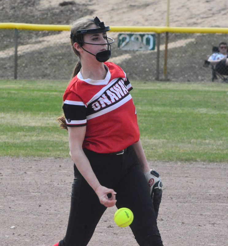 Sophomore pitcher Aleigha Garms and Onaway softball rolled to a sweep at Central Lake on Thursday, April 23.