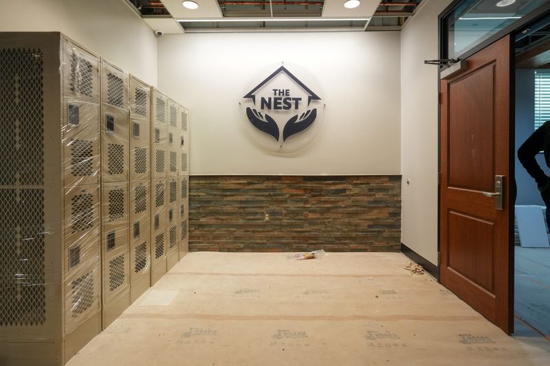 A peek inside the future home of The Nest, a soon-to-open homeless shelter in downtown Lansing, Friday, April 24, 2026.