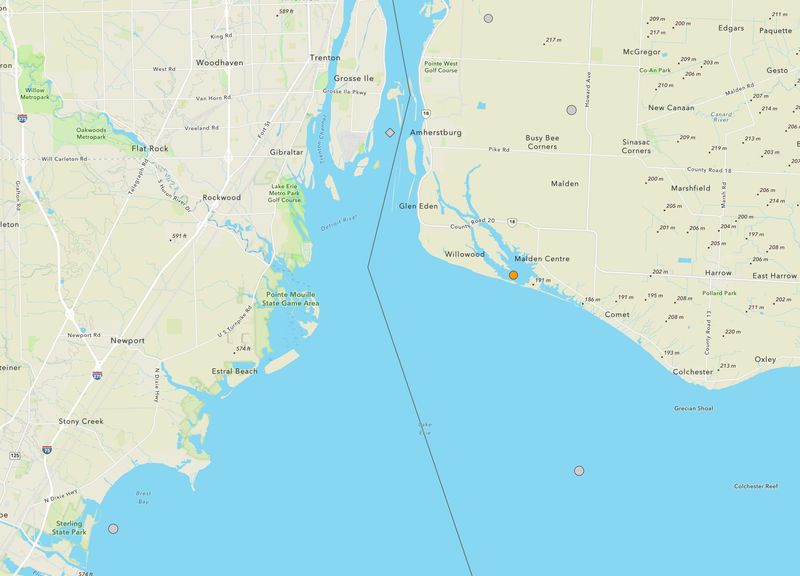 A mild earthquake hit the coast of Canada 16 miles south of Detroit, near Amherstburg, Ontario. Downriver residents reported feeling the temblor.