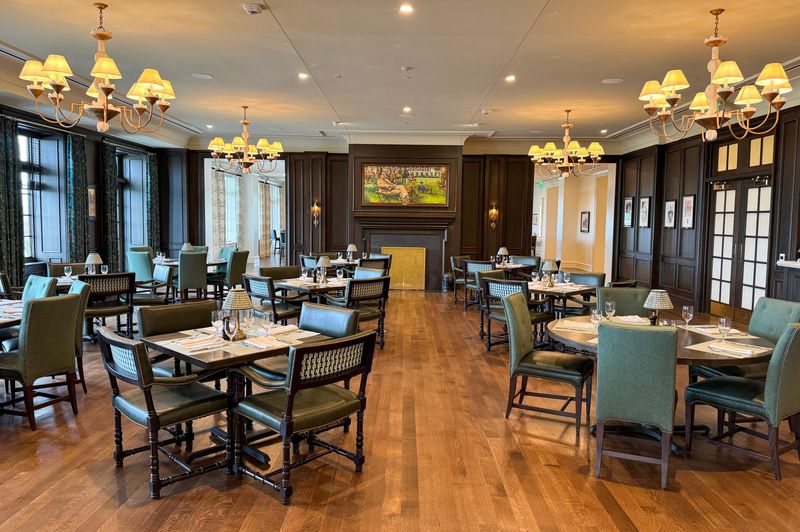 Oakland Hills new clubhouse in Bloomfield Township, Monday, April 27, 2026, four years after a fire burned down the original on the golf course.