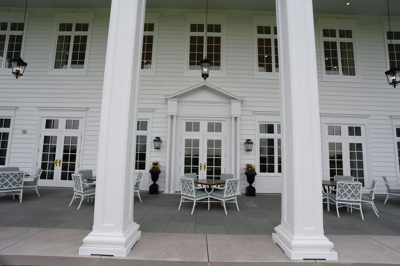 Oakland Hills Country Club gives a tour of the new clubhouse that was rebuilt after a fire burnt it down four years ago in Bloomfield Township, Monday, April 27, 2026.