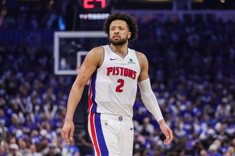 Detroit Pistons guard Cade Cunningham (2) during the second half against the Orlando Magic during Game 4 of the first round of the 2026 NBA playoffs at Kia Center in Orlando, Florida, on Monday, April 27, 2026.