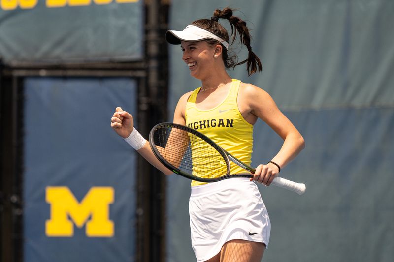 Lily Jones earned the clinching victory in Michigan's NCAA Tournament win over Florida in her final home match.