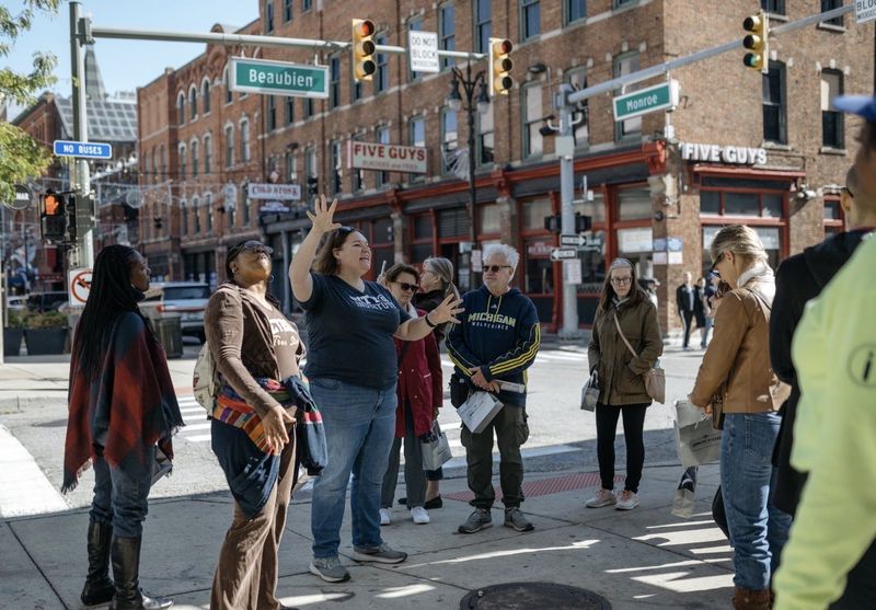 Since 2006, Jeanette Pierce, third from left, and her team have led more than 160,000 people through Detroit via tours and other experiences.