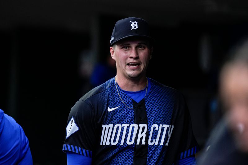 Detroit Tigers pitcher Ty Madden (36) walks off the field after throwing top of fifth inning against Boston Red Sox at Comerica Park in Detroit on Monday, May 4, 2026.