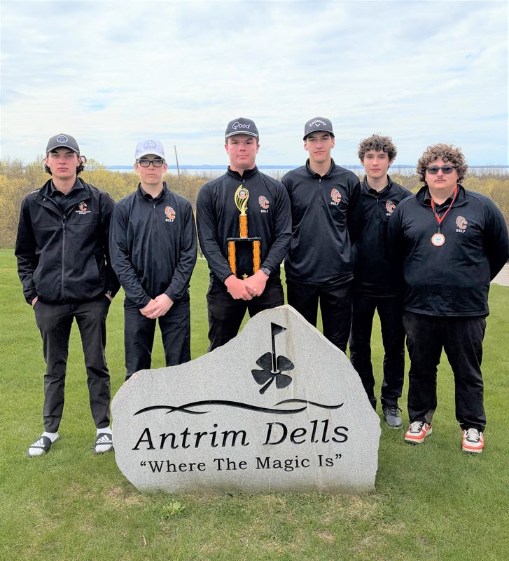 The Cheboygan boys golf team earned third at the Elk Rapids Invitational on Wednesday, May 6. From left, members of the team include Alex Hudson, Elliott Schryer, David Chase, Andrew Kiefer, Carson Kiefer and Jacob Pluszczynski.