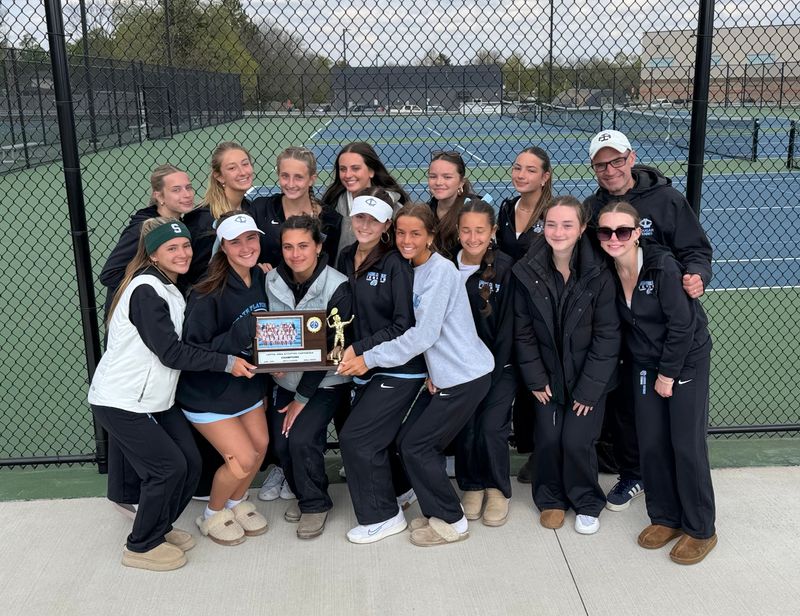 The Lansing Catholic girls tennis team won the CAAC White tournament on Thursday, May 7, 2026.