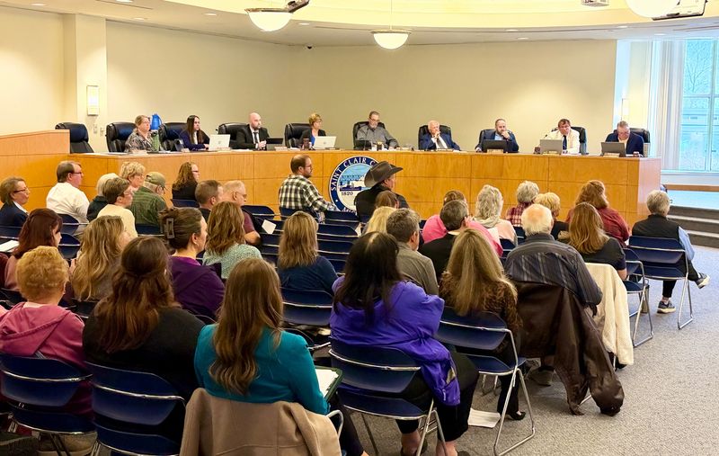 Residents attend a packed Judiciary/Public Safety Committee meeting regarding proposed changes to the St. Clair County Animal Control ordinance on May 7, 2026, at the county administration building in Port Huron.