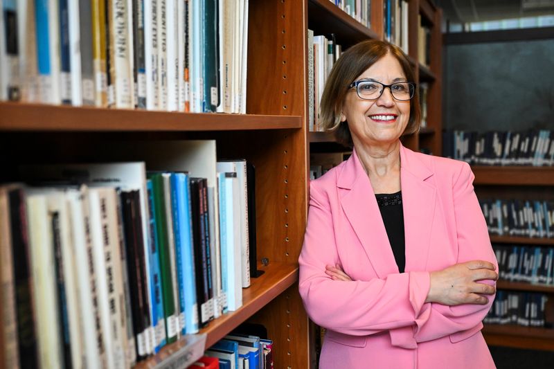 Maha Freij, president and CEO of ACCESS (Arab Community Center for Economic and Social Services), poses for a portrait on Friday, May 8, 2026 at the Arab American National Museum in Dearborn, Mich. Freij is one of The Detroit News Michiganians of the Year for 2026.