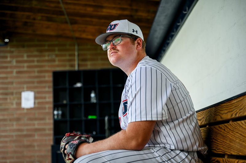 Haslett's Josh Lucier, a pitcher at Cleary University, on Wednesday, April 28, 2026, in Howell.
