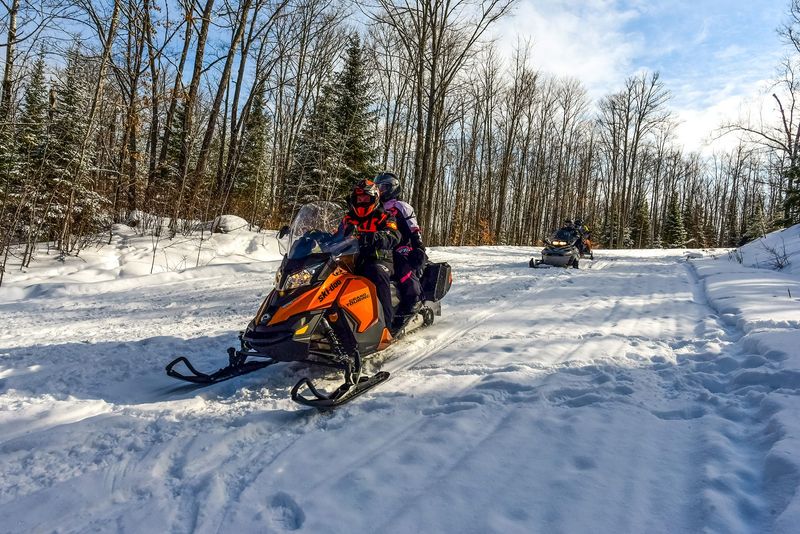 A snowmobiler rides a trail at Porcupine Mountains Wilderness State Park in this undated photo.