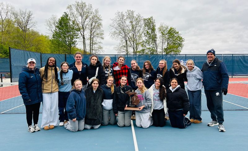 The East Lansing girls tennis team captured a fourth straight regional title on Wednesday, May 13, 2026.
