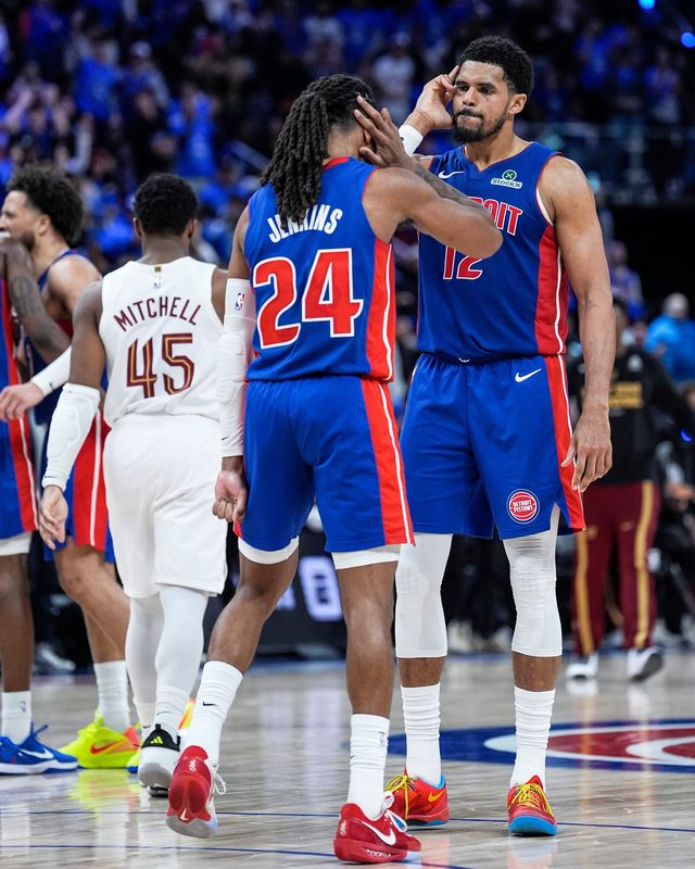 The Pistons have decisions to make on point guard Daniss Jenkins, left, and Tobias Harris, right.