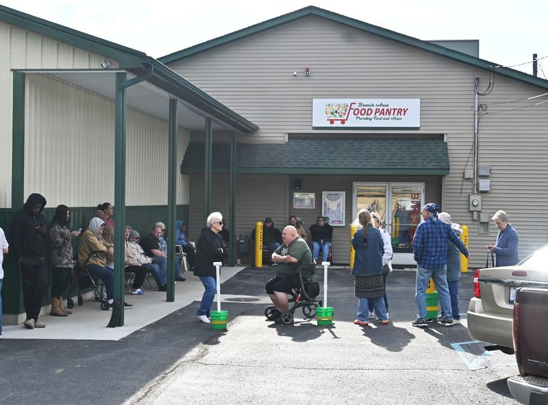Tuesdays are food distribution day at the Branch Area Food Pantry with numbers growing as prices soar and the economy weakens.