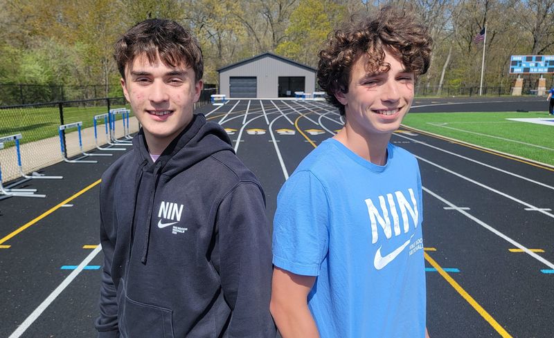 Alek Diaz, left, and Charlie Robison are part of the next wave of Saugatuck stars on the track.