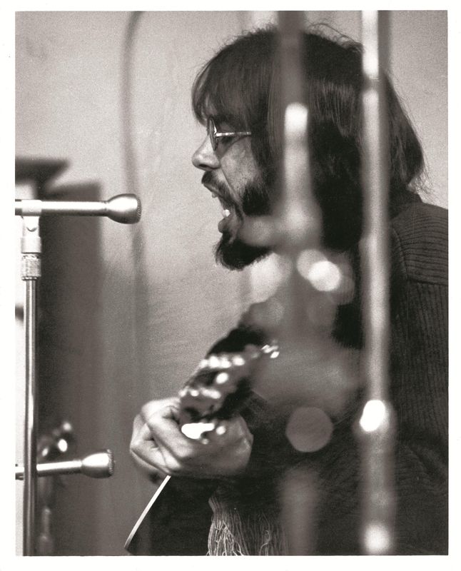 Detroit guitarist, singer and songwriter Ted Lucas, photographed in a recording studio.