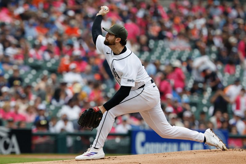 Detroit Tigers pitcher Casey Mike pitches in the first inning against the Toronto Blue Jays.