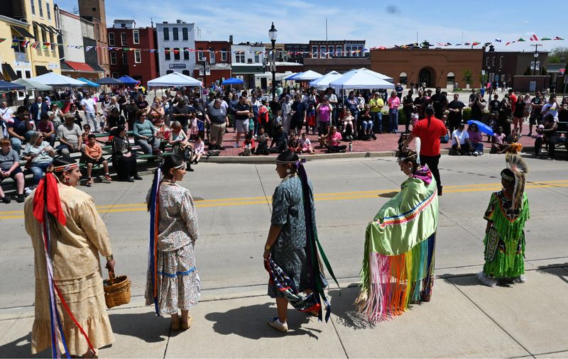 Lead by the Nottawaseppi Huron Band of the Potawatomi from nearby Athens, native Americans of several tribes from the Midwest, danced and explained their culture Saturday in Coldwater.