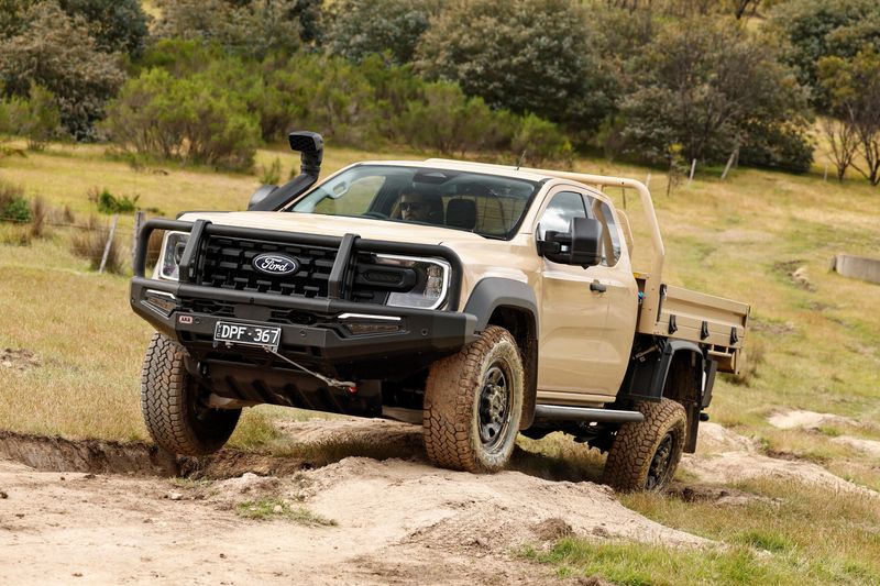 A Ford Ranger Super Duty designed for international markets. The automaker is planning five new vehicle launches for Europe by 2029.