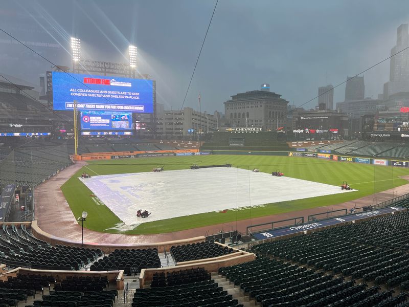 Comerica Park, home of the Detroit Tigers, on May 18, 2026, in Detroit, Michigan.