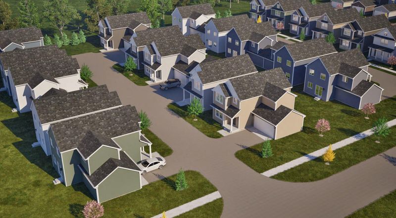 A rendering of homes in a proposed development on 9.2 vacant acres in Holland Township.