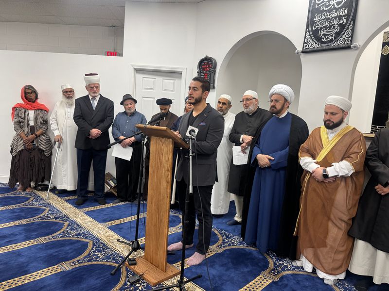 U.S. Senate candidate Abdul El-Sayed condemns an attack on the Islamic Center of San Diego that happened Monday, May 18, 2026, as part of a new wave of blatant Islamophobia. El-Sayed spoke with members of the Imams Council of Michigan and other Muslim leaders.