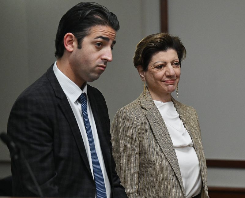 Businesswoman Fay Beydoun (right) appears in court for her pre-exam hearing on May 20 with her attorney, Vincent Haisha, at 47th District Court in Farmington Hills. Beydoun's Global Link International is fighting the Michigan Economic Development Corp. in the state's Court of Claims in a bid to restore Global Link's $20 million state grant, while she fights criminal charges for allegedly misusing the taxpayer money.