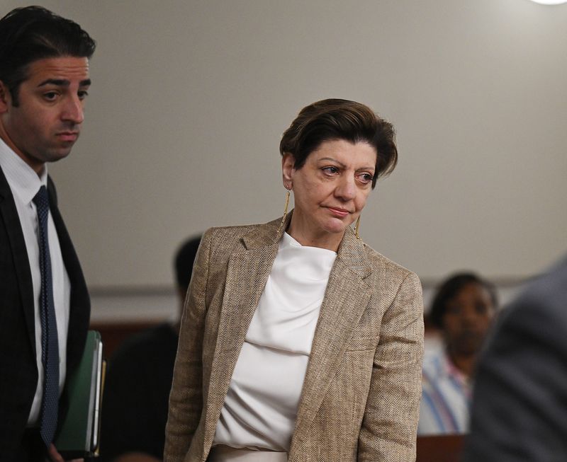 Fay Beydoun, (r), in court for her pre-exam hearing with her attorney Vincent Haisha, at 47th District Court on Wednesday, May 20, 2026, in Farmington Hills, MI